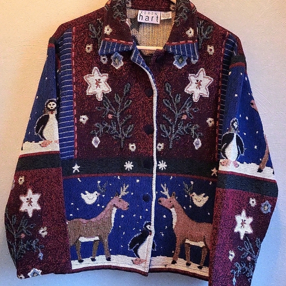 KEREN hart Jackets & Blazers - Winter Themed Tapestry Jacket - Size M